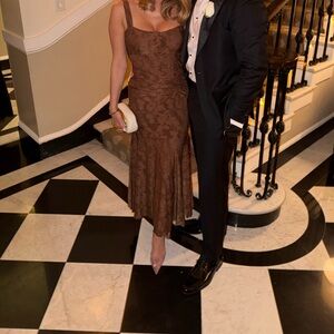 Lulu's Chocolate Lace Maxi Dress